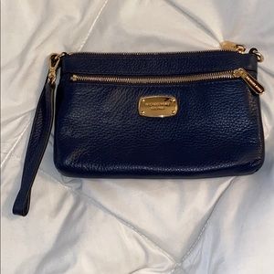 Navy blue clutch with gold hardware!